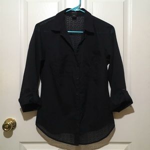 Ann Taylor Sheer Button Down